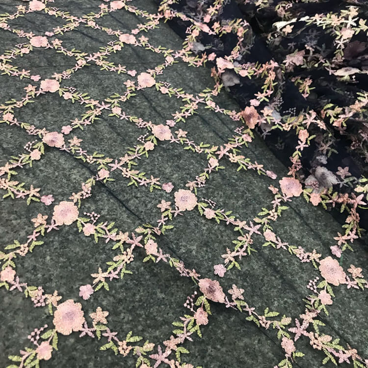 Embroidered Fabric Polyester Thread Evening Polyester Foil for Women's 3